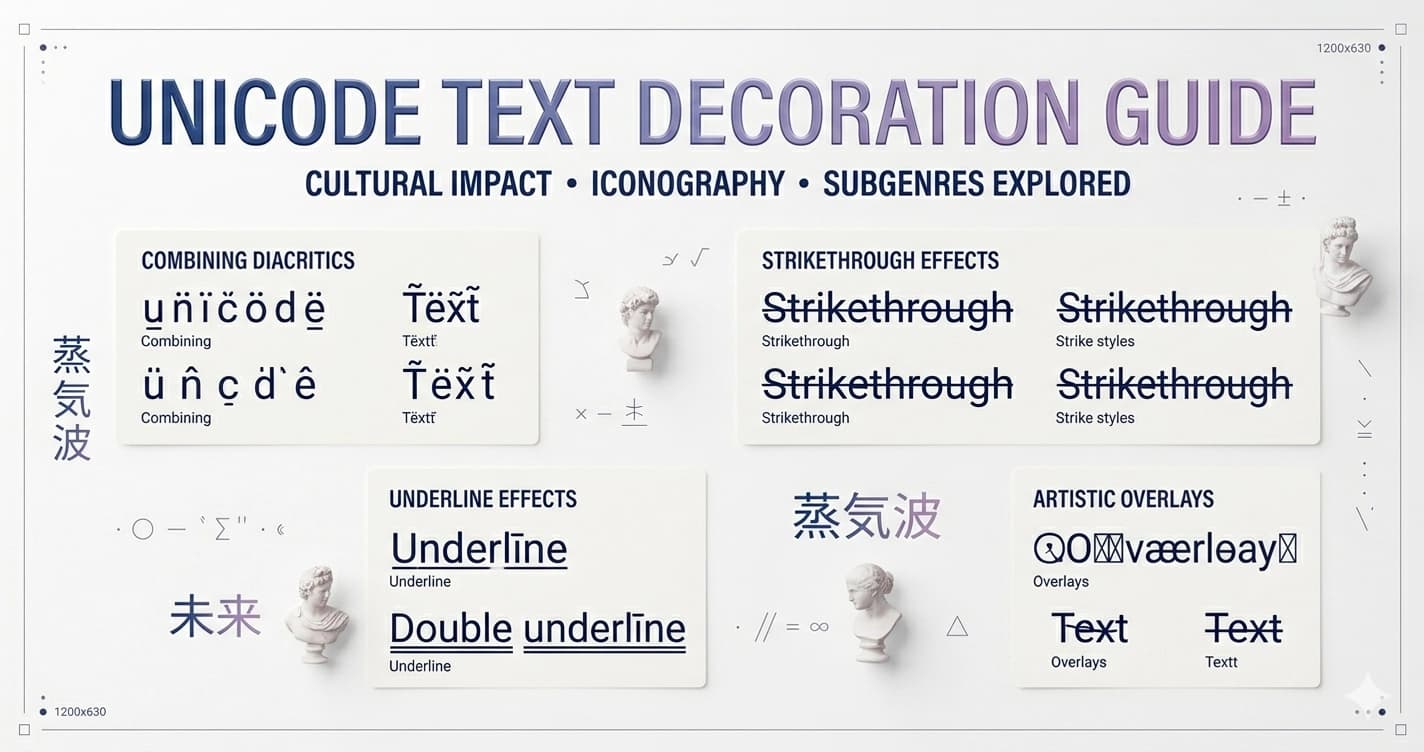 Unicode Text Decoration — Strikethrough, Underline, and Overlay Effects Without HTML