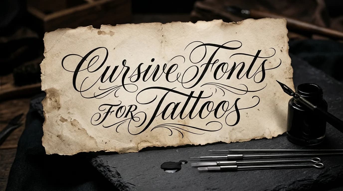 Best Cursive Fonts for Tattoos — Script Lettering, Styles & Stencil Guide
