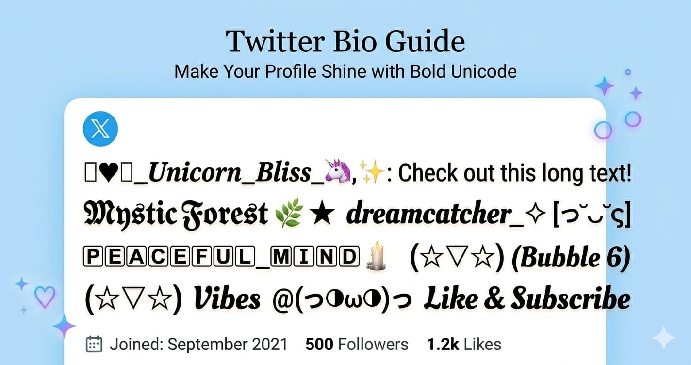 How to Make Your Twitter (X) Bio Stand Out with Unicode Fonts