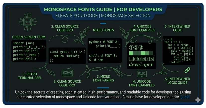 Monospace Fonts for Developers — The Complete Guide to Coding Fonts, Ligatures, and Eye Strain